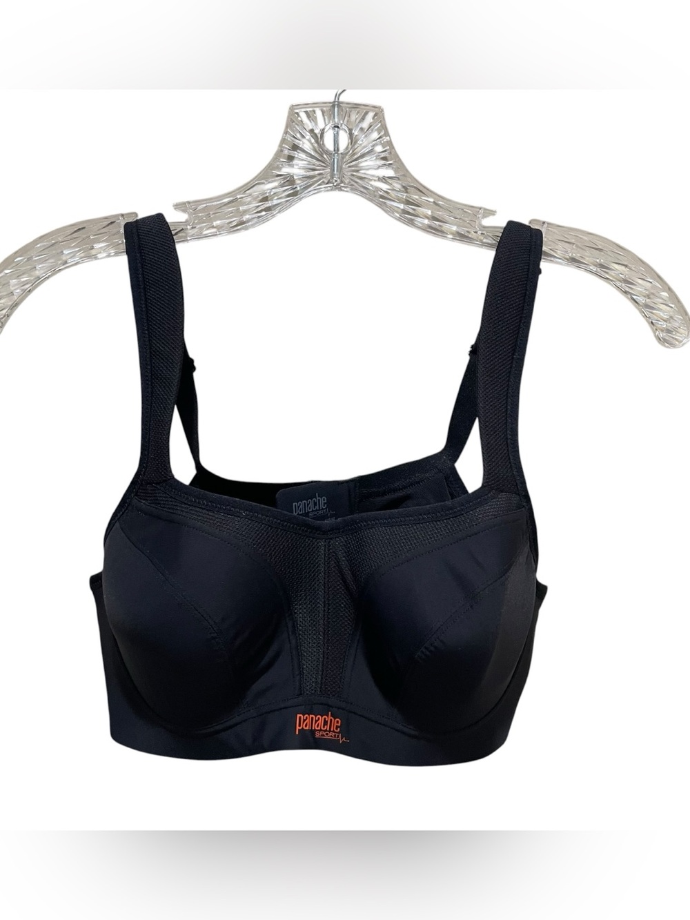 Panache Sport High Impact Underwire Sports Bra Black Womens Athletic Size 34C
